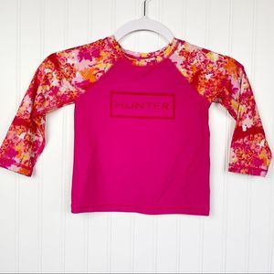 Hunter Kids Pink Floral Sleeve Rashguard